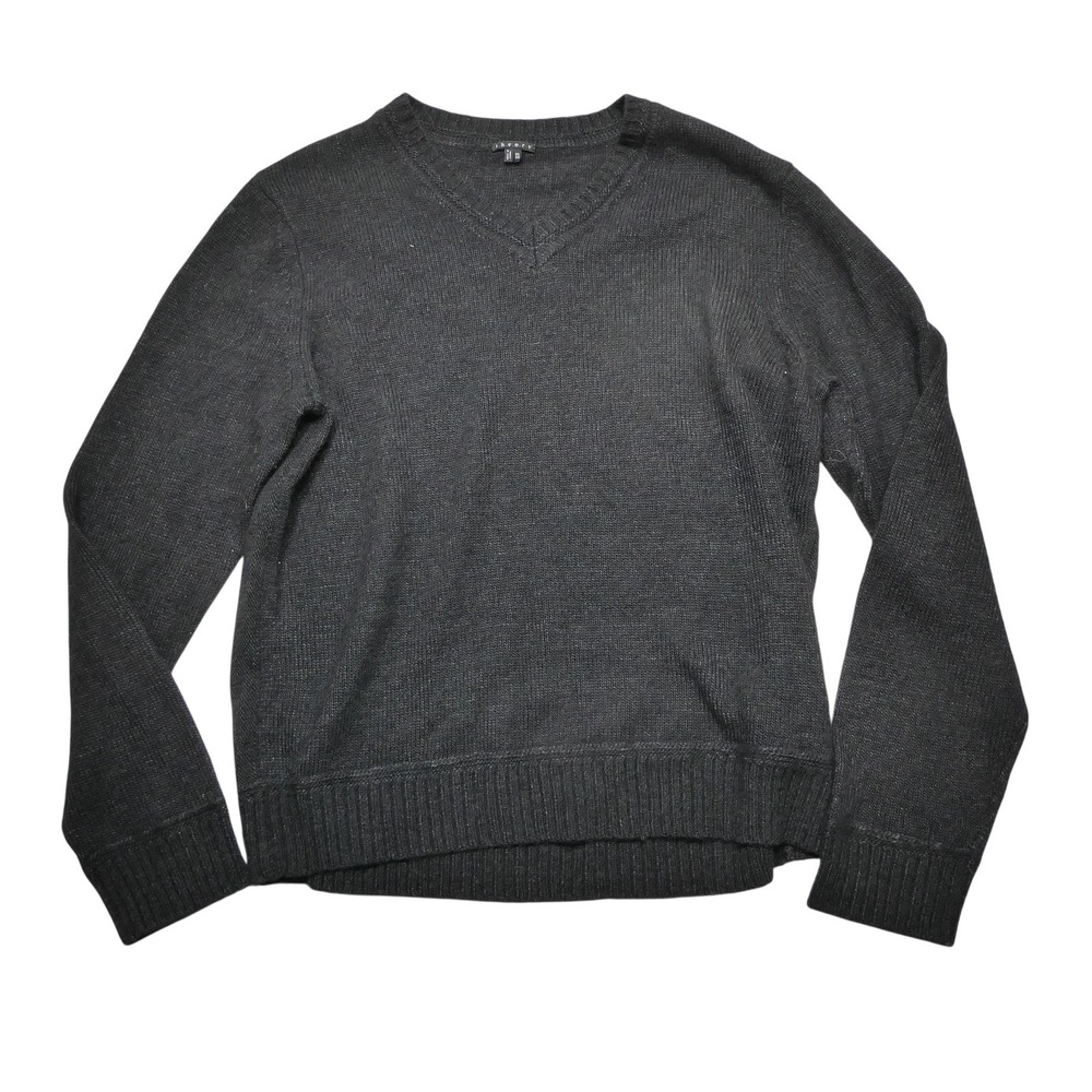 Theory Sweater Womens 2XL Gray Wool Alpaca V Neck Knit Pullover Winter Warm
